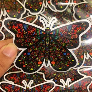 Butterfly Zentangle Colorful - Waterproof Laptop Sticker Bottle Decal Butterflies Stickers