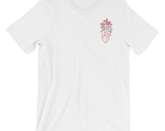 T-Shirt coeur anatomique floral