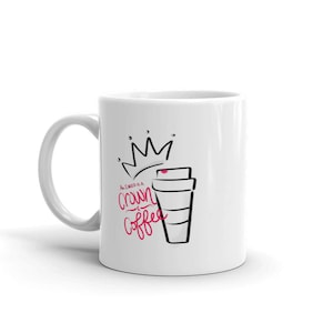 Coffee and Crown Personalized Mug | Pageant Queen Pageant Girl Pageant Mom NAM National USA Miss America Gift Tiara Crowning Mug Present