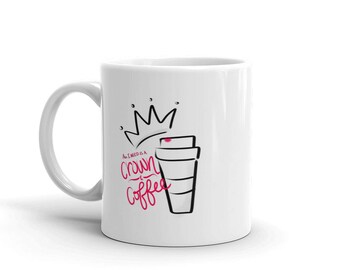 Taza personalizada de café y corona / Concurso Reina Concurso Chica Concurso Mamá NAM Nacional EE.UU. Miss América Regalo Tiara Coronación Taza Presente
