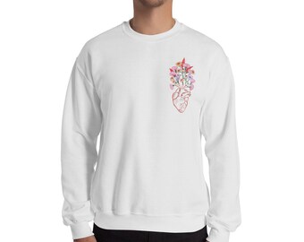 Minimalist Color Anatomic Heart Medical Anatomy Cardiology Cardio Cozy Sweatshirt