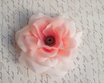 Pink Layered Flower Fascinator with Button Center