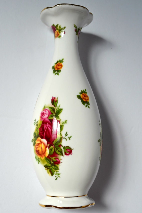 Vintage Royal Albert Old Country Roses Vase Bone China Etsy