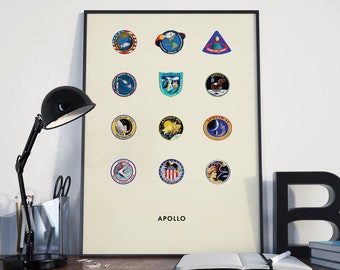 Apollo Program Mission Patches - Minimalist Poster - NASA