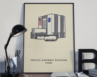 Vehicle Assembly Building - VAB - Apollo Program - Minimalist Poster - NASA