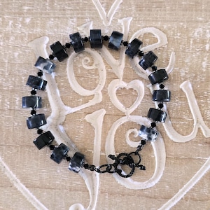 Sardonyx beaded bracelet, Heishi shaped Sardonyx beads, Natural stone, Woman&#39;s beaded bracelet