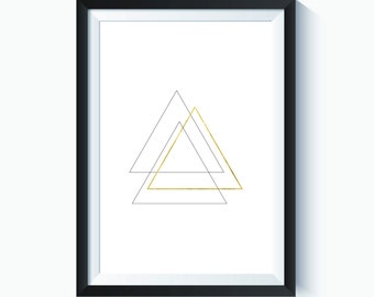 Triángulo dorado minimalista geométrico Descargar / PDF y JPG