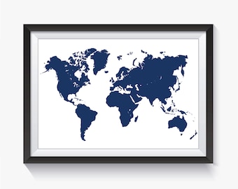 Huge World Map Large World Map Printable Map Oversized - Etsy