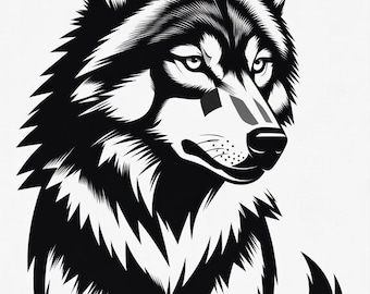 Wolf SVG-Datei für die Lasergravur