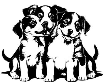Playing Puppies V svg file