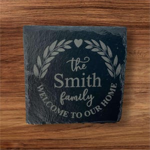 Family Name Slate Coaster Set