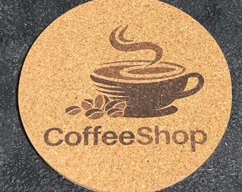 Custom Cork Coasters laser engraved