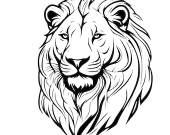 Lion face svg jpg files for engraving