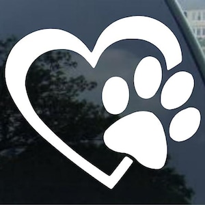 Heart and Paws window decal