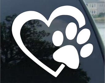 Heart and Paws window decal