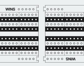 Cribbage Board Template – Large Pocket 2-Player Pattern (svg, pdf, dxf, ai, lightburn file)