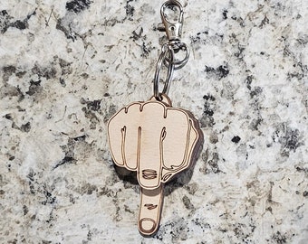 Retractable Middle Finger Keychain