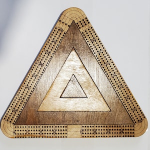 Digital File For 4 Lane Cribbage Board svg pdf dxf lightburn ai vector file - triangle