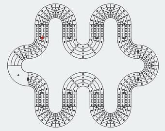4 Lane Cribbage Board Pattern svg pdf dxf lightburn ai vector file - Puzzle Piece