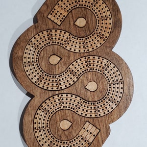 4 Lane Cribbage Board Pattern svg pdf dxf lightburn ai vector file - Serpent Short