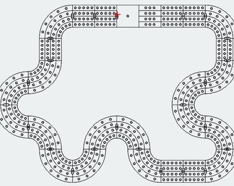 4 Lane Cribbage Board Pattern svg pdf dxf lightburn ai vector file - Edge Puzzle Piece
