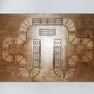 Digital File For 4 Lane Cribbage Board svg pdf dxf lightburn ai vector file - 1