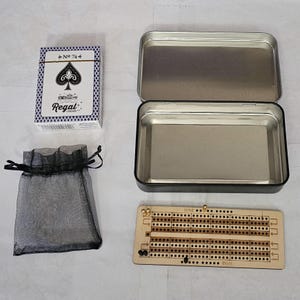 2 Player Travel Cribbage Board Set with Case