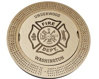 Large Round Cribbage Board With Custom Engraved Lid