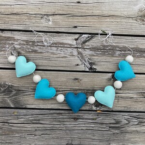 Felt Heart Garland/Bunting/Banner, Felt Heart Garland, Boho Heart Garland, Boho Decoration, Heart Garland