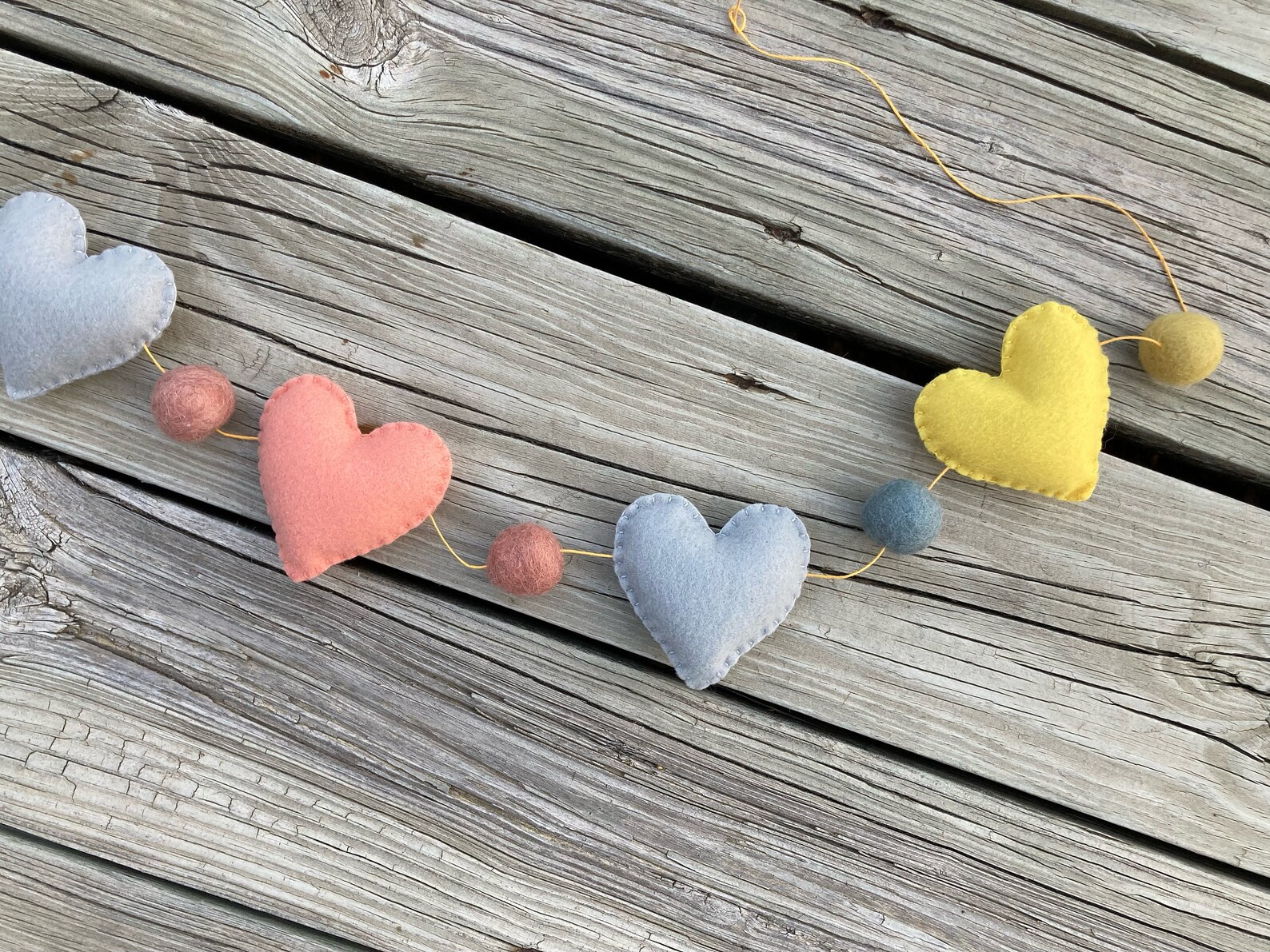 Felt Heart Garland/bunting/banner, Felt Heart Garland, Boho Heart