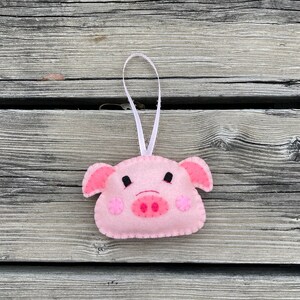 Felt Pink Pig Ornament