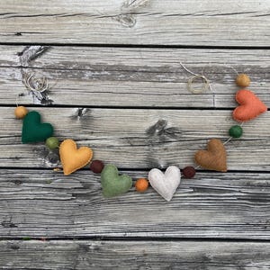 Felt Heart Garland/Bunting/Banner, Felt Heart Garland, Boho Heart Garland, Boho Decoration, Heart Garland,