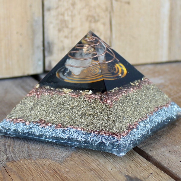 Orgonite® Orgone 1 gold plated (24K) MWO by Lakhovsky, Golden Ratio Antenna Cheops Pyramid "Cell Alignment"