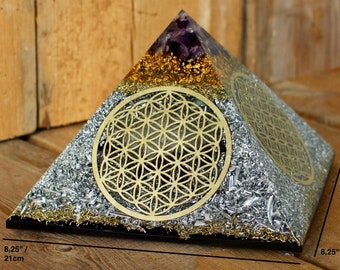 Orgonite® Orgone Giant Cheops Pyramid FLOWER OF LIFE 