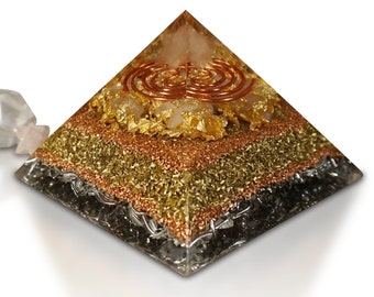 Orgonite® Orgone Cheops Pyramid "Love & Light" merkaba rose quarz