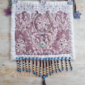 Traditional Quilt, Wall Decor, Evil eye decor, Turkish quilt, Home decor, Handcrafted, Organic cotton, Gift, Boho Wall Art, Wall Hanging