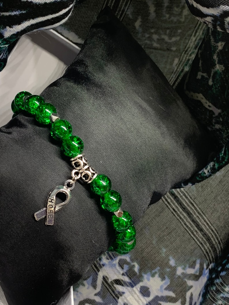 Cancer Awareness Bracelet, Cancer Warrior Bracelet, Fight Cancer, Cancer Survivor Green-Liver