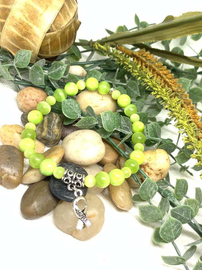 Cancer Awareness Bracelet, Cancer Warrior Bracelet, Fight Cancer, Cancer Survivor Lime Grn-Non Hodgkin