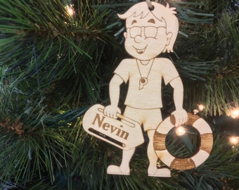Lifeguard Personalized Christmas Ornament