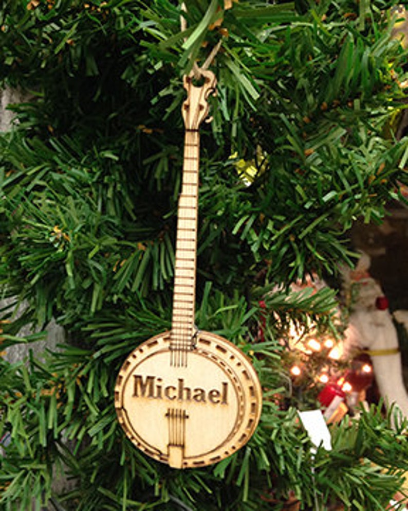Banjo Personalized Christmas Ornament Etsy