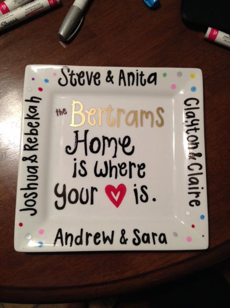 Personalized Decorative Plate Home is where your heart Etsy