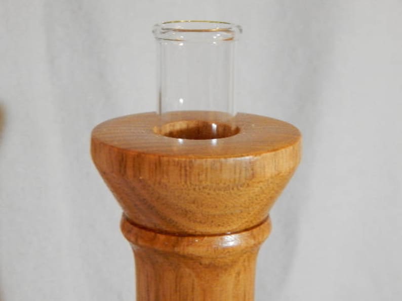 Flower vase, gift for her, wooden bud vase, flowervase hand turned from butternut wood, wooden bud vase with glass tube insert image 4