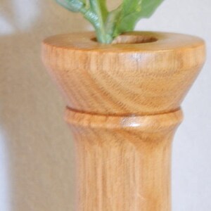 Flower vase, gift for her, wooden bud vase, flowervase hand turned from butternut wood, wooden bud vase with glass tube insert image 3