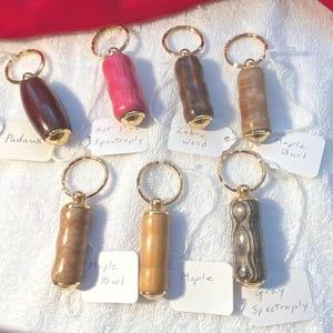 Wooden Pill Box plus Key Ring: Pocket Size, Stainless Steel Tube