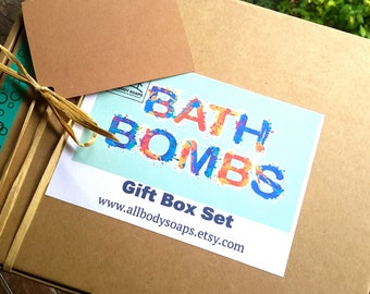 12 Medium (4.5oz) Fragrant BATH BOMB Gift Box - FREE Tag & Ribbon