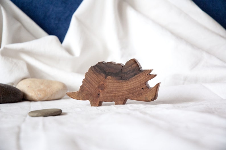 Triceratops Wooden Toy Real Dinosaur Handmade Dinosaurs Toddler Gift Baby For Boy