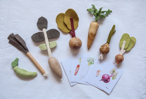 wooden play vegetables
