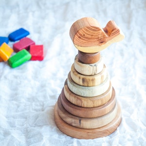 Montessori Stapelspielzeug Holzspielzeug Für Jungen und Mädchen Kleinkind 2.Geburtstag Baby 1.Geburtstag Weihnachtsgeschenk ST8 Bild 1