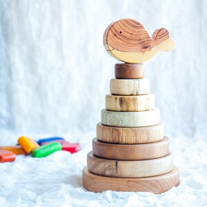 Montessori Stapelspielzeug Holzspielzeug Für Jungen und Mädchen Kleinkind 2.Geburtstag Baby 1.Geburtstag Weihnachtsgeschenk ST8 Bild 2