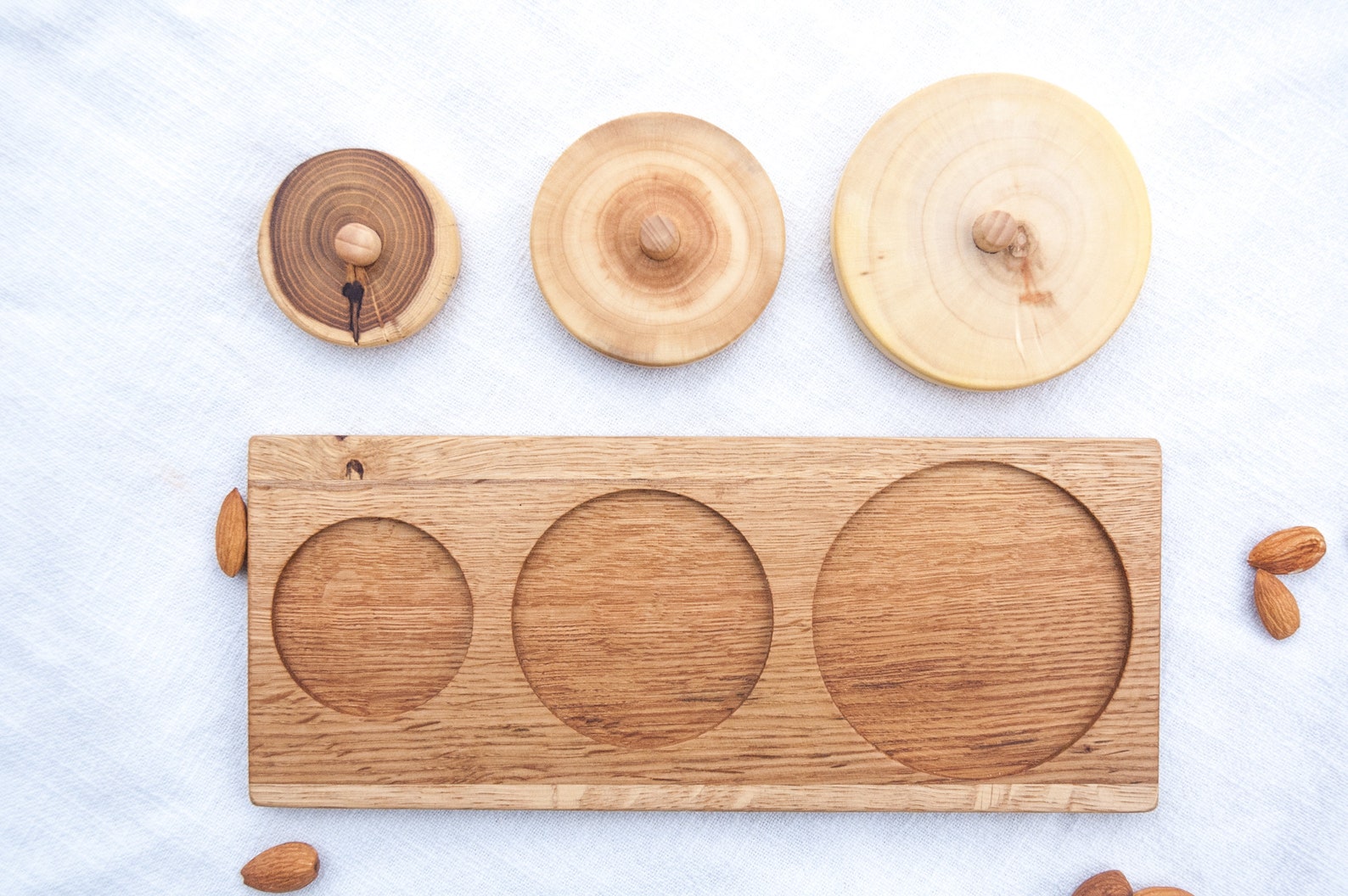 Wooden Three Circles Puzzle Wooden Baby Puzzle Toddler Etsy